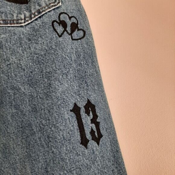 Rustler Blue High Rise Women Jeans with Black Graphics - Picture 14 of 16